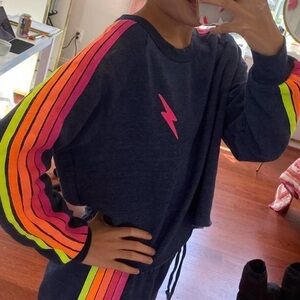 Aviator Nation bolt cropped sweatshirt. Never worn. Size medium.